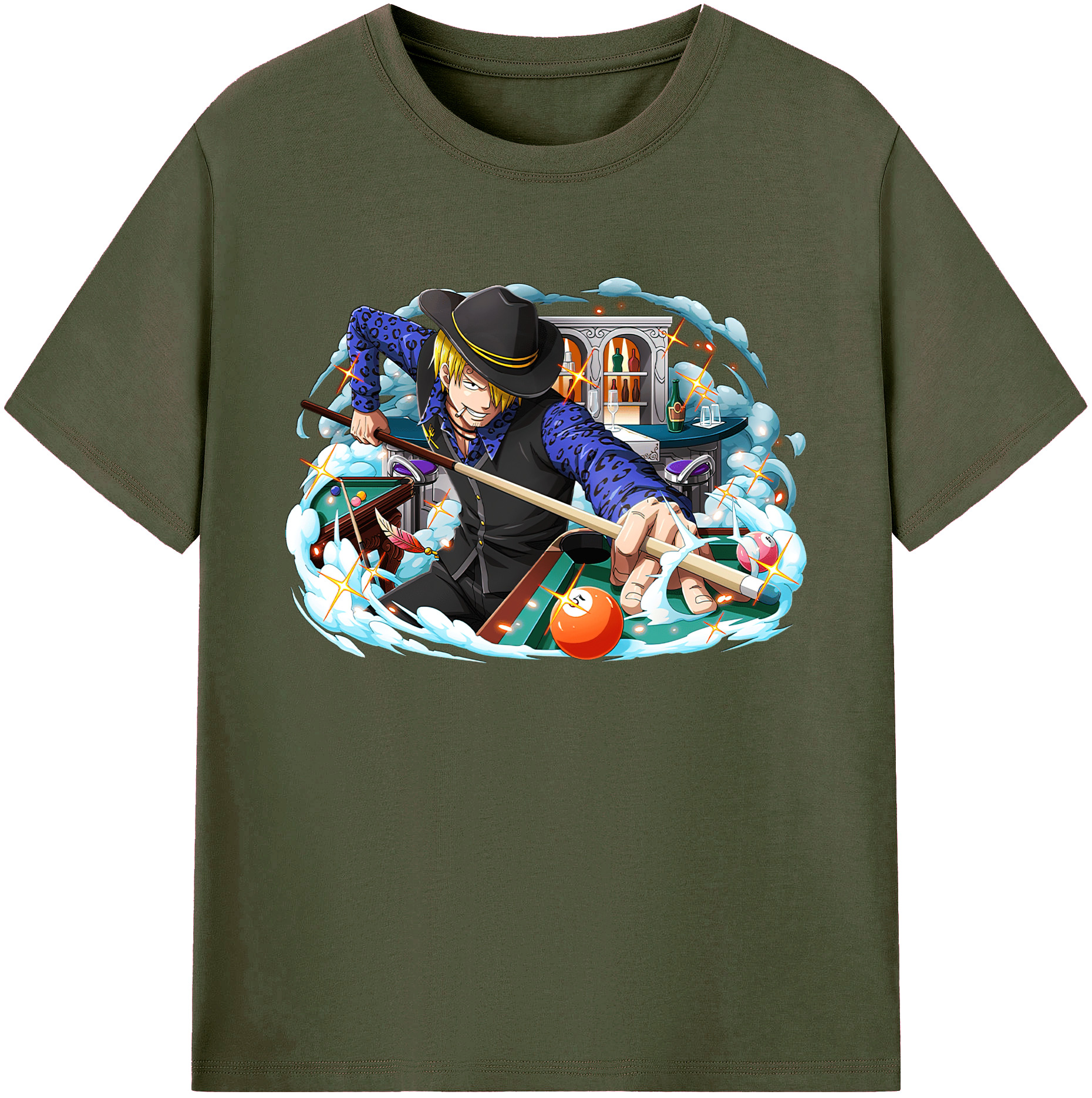 （画像用） ワンピース サンジ ONE PIECE Sanji 綿100％ メンズ半袖Tシャツ｜肌触りやわらか＆通気性